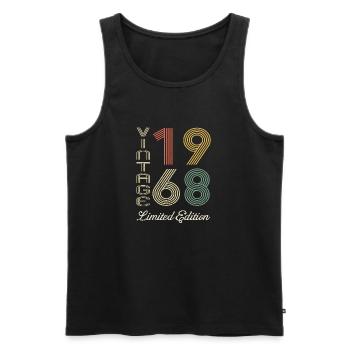 1968 Geburtstag Geboren 1968 Vintage Retro. Editio - Männer Premium Bio Tank Top - Schwarz - Vorne - Michal (187cm)