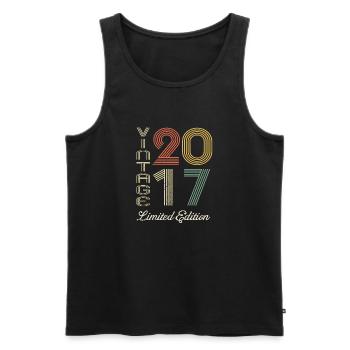 2017 Anniversaire Né en 2017 vintage Rétro. Editio - Débardeur bio Premium Homme - noir - Devant - Michal (187cm)