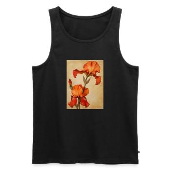 Poster Canvas Sng Iris 36 - Männer Premium Bio Tank Top - Schwarz - Vorne - AI Model Male 178 light (178cm)