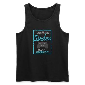 Nur noch speichern, dann komm ich. - Männer Premium Bio Tank Top - Schwarz - Vorne - AI Model Male 178 light (178cm)