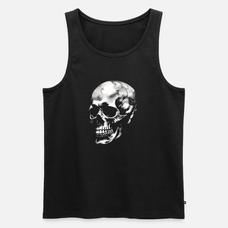 Skull - Männer Premium Bio Tank Top - Schwarz