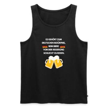 Deutsches Bedürfnis Regierung Sprüche Reden Lustig - Männer Premium Bio Tank Top - Schwarz - Vorne - Michal (187cm)