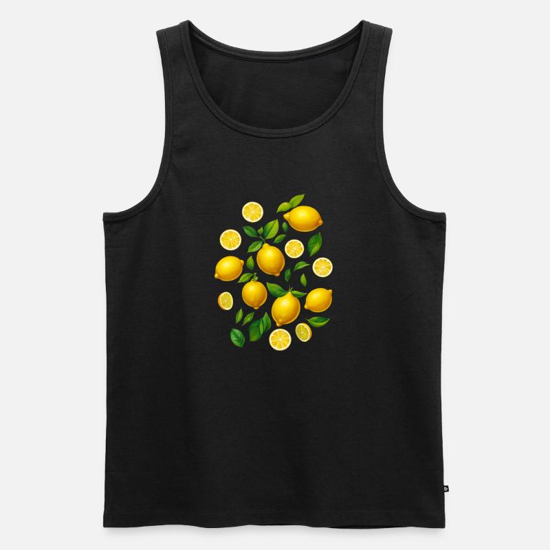 Zitronen - Männer Premium Bio Tank Top - Schwarz
