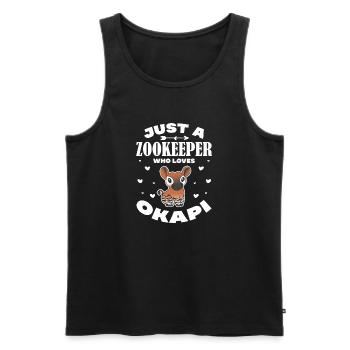 just a zookeeper who loves okapi Design - Men's Premium Organic Tank Top - black - Front - AI Model Male 178 light (178cm)