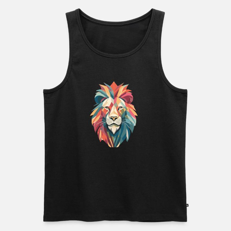 Prismatischer Löwe - Männer Premium Bio Tank Top - Schwarz