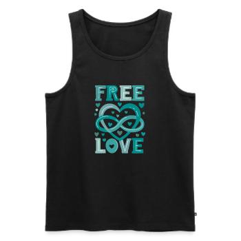 Polyamory Symbol - Green - Men's Premium Organic Tank Top - black - Front - AI Model Male 178 light (178cm)