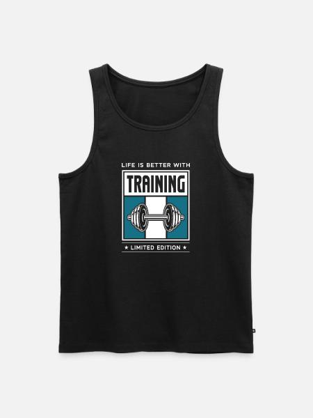 Training - Men's Premium Organic Tank Top - black