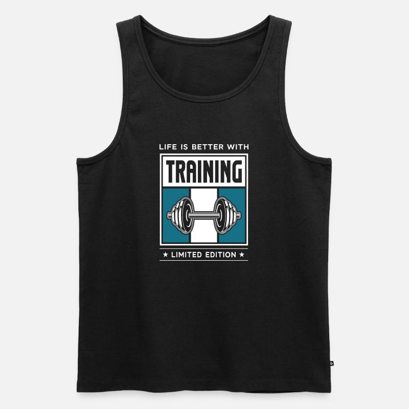 Training - Männer Premium Bio Tank Top - Schwarz