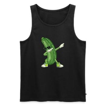 Dabbing Pickle - Amateur de cornichons à l’aneth drôle - Débardeur bio Premium Homme - noir - Devant - AI Model Male 178 light (178cm)