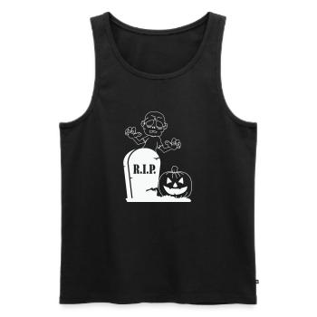 Rip Pumpkin Zombie - Men's Premium Organic Tank Top - black - Front - AI Model Male 178 light (178cm)