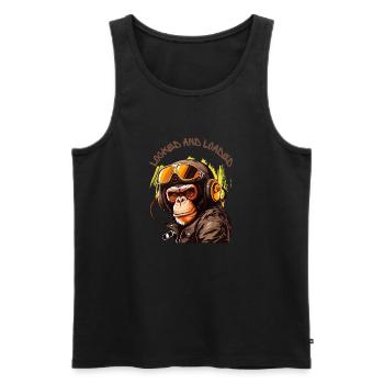 Locked And Loaded - Men's Premium Organic Tank Top - black - Front - AI Model Male 178 light (178cm)