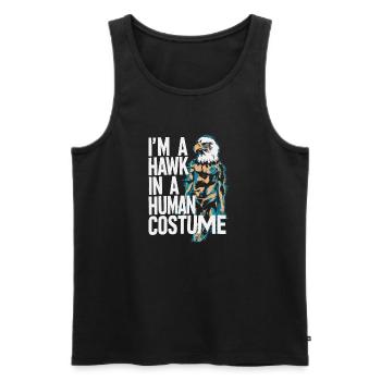 Libre comme un faucon dans un costume humain - Débardeur bio Premium Homme - noir - Devant - Michal (187cm)