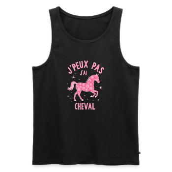 Équitation Humoristique - Cheval Rose - Débardeur bio Premium Homme - noir - Devant - Michal (187cm)