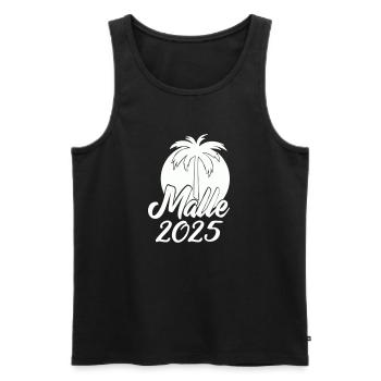 MALLE 2025 - Men's Premium Organic Tank Top - black - Front - AI Model Male 178 light (178cm)