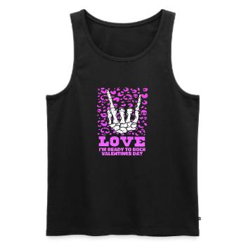 xoxo love you amore Flowers Women Valentine day 14 - Men's Premium Organic Tank Top - black - Front - Michal (187cm)