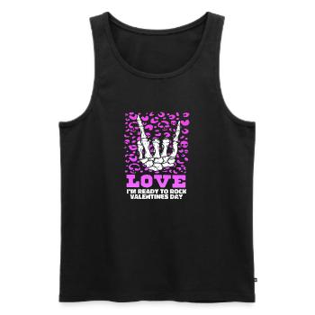 xoxo love you amore Flowers Women Valentine day 14 - Men's Premium Organic Tank Top - black - Front - Michal (187cm)