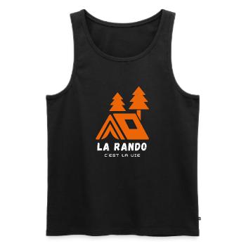 Wandern ist Leben. Humor, Leidenschaft, Wandern - Männer Premium Bio Tank Top - Schwarz - Vorne - Michal (187cm)