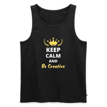 Keep Calm and Be Creative - Débardeur bio Premium Homme - noir - Devant - AI Model Male 178 light (178cm)