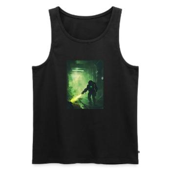 Sci Fi Warrior2 - Men's Premium Organic Tank Top - black - Front - AI Model Male 178 light (178cm)