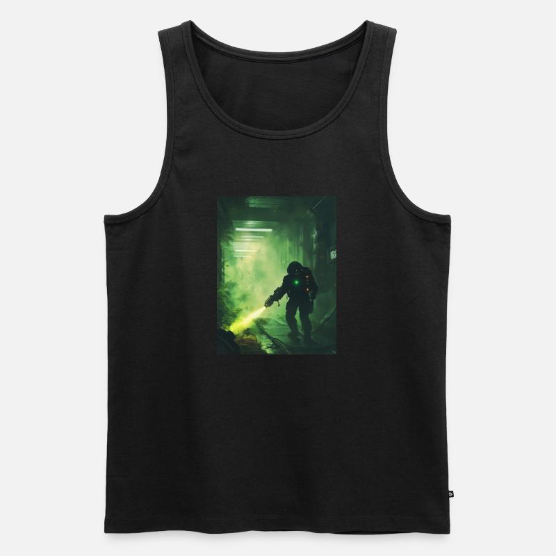 Sci Fi Krieger2 - Männer Premium Bio Tank Top - Schwarz