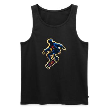WILDER GEIST - Männer Premium Bio Tank Top - Schwarz - Vorne - AI Model Male 178 light (178cm)