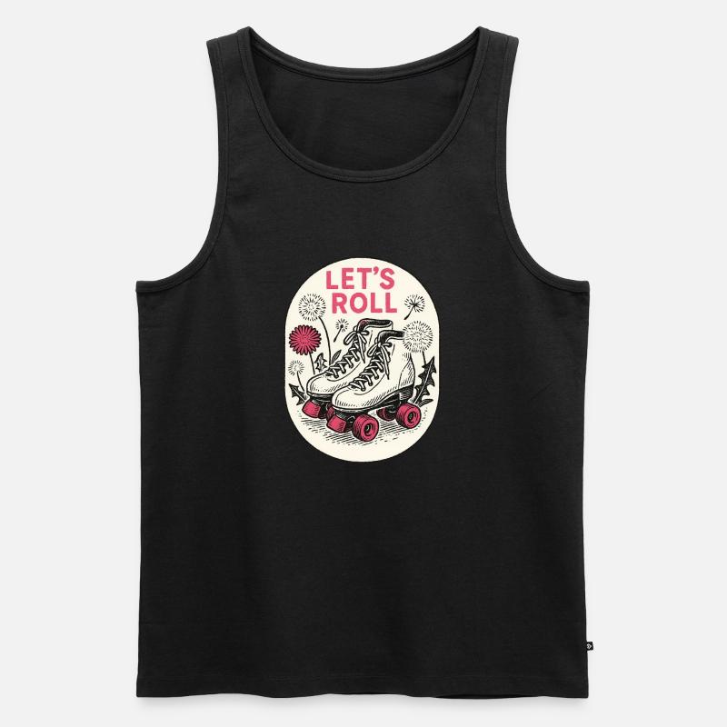 Let's Roll Retro Rollschuhe - Männer Premium Bio Tank Top - Schwarz
