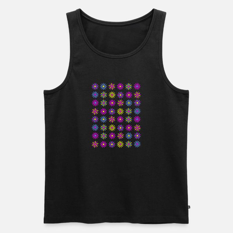 flowers 3col vers2 - Männer Premium Bio Tank Top - Schwarz