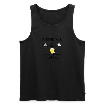 fussball und bier - Männer Premium Bio Tank Top - Schwarz - Vorne - Michal (187cm)