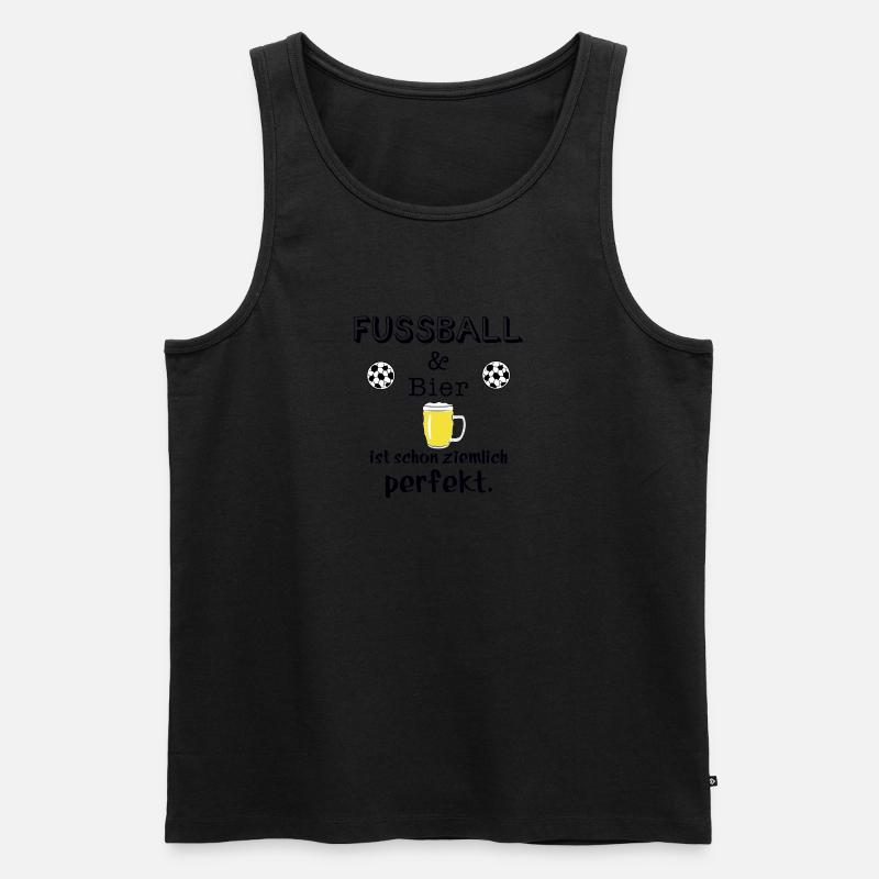 fussball und bier - Männer Premium Bio Tank Top - Schwarz