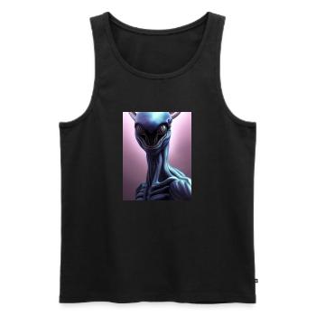 Gruseliges Alien - Männer Premium Bio Tank Top - Schwarz - Vorne - AI Model Male 178 light (178cm)