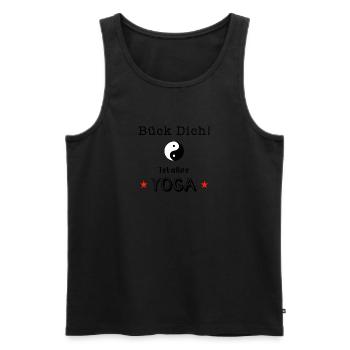 bück dich yoga - Männer Premium Bio Tank Top - Schwarz - Vorne - Michal (187cm)