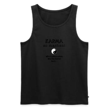 karma so machen - Männer Premium Bio Tank Top - Schwarz - Vorne - AI Model Male 178 light (178cm)