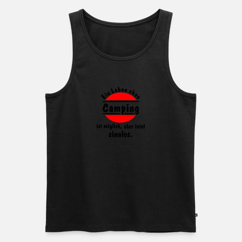 leben ohne camping - Männer Premium Bio Tank Top - Schwarz