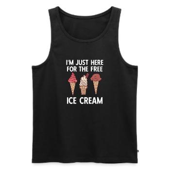 Ich Bin Nur Wegen Des Kostenlosen Eises Hier - Männer Premium Bio Tank Top - Schwarz - Vorne - Michal (187cm)