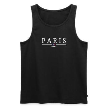 PARIS - Männer Premium Bio Tank Top - Schwarz - Vorne - Michal (187cm)