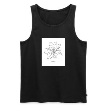 Plant - Men's Premium Organic Tank Top - black - Front - Michal (187cm)
