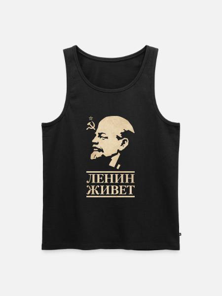 Lenin lebt - Männer Premium Bio Tank Top - Schwarz