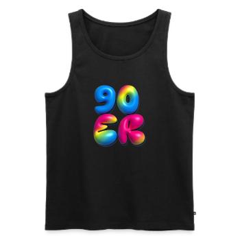 90s,retro,balloons,3d,90s,colorful - Men's Premium Organic Tank Top - black - Front - Michal (187cm)