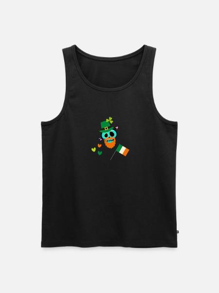 shamrock,shamrocks,ire,skull - Men's Premium Organic Tank Top - black