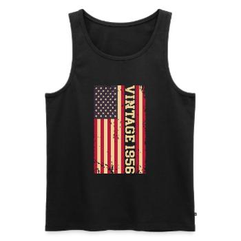 Vintage 1956 US Flag - Men's Premium Organic Tank Top - black - Front - Michal (187cm)
