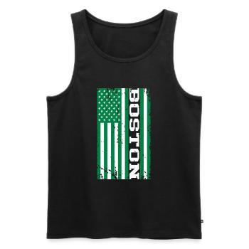 Boston Green US Flag - Men's Premium Organic Tank Top - black - Front - AI Model Male 178 light (178cm)