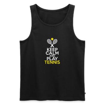 Keep Calm And Play Tennis - Débardeur bio Premium Homme - noir - Devant - AI Model Male 178 light (178cm)
