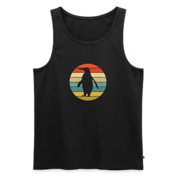 PENGUIN VINTAGE - Men's Premium Organic Tank Top - black - Front - AI Model Male 178 light (178cm)