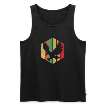 bird retro Graphic - Men's Premium Organic Tank Top - black - Front - AI Model Male 178 light (178cm)