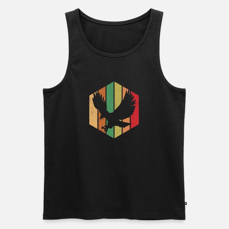 Vogel Retro Grafik - Männer Premium Bio Tank Top - Schwarz
