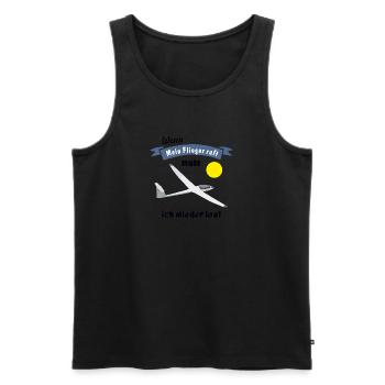 wenn mein flieger ruft - Männer Premium Bio Tank Top - Schwarz - Vorne - AI Model Male 178 light (178cm)