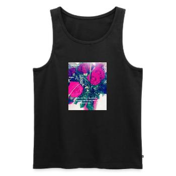Sab Design Roses - Débardeur bio Premium Homme - noir - Devant - AI Model Male 178 light (178cm)