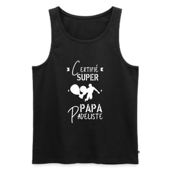 Super papa padeliste - Débardeur bio Premium Homme - noir - Devant - Michal (187cm)