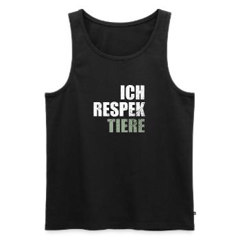 Ich Respektiere Tiere Tierschutz Vegan - Männer Premium Bio Tank Top - Schwarz - Vorne - AI Model Male 178 light (178cm)