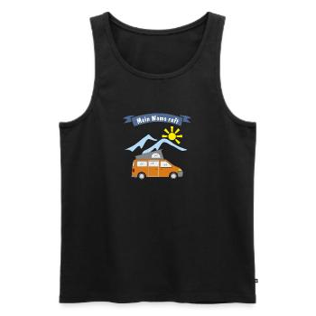 womo ruft campingbus - Männer Premium Bio Tank Top - Schwarz - Vorne - Michal (187cm)